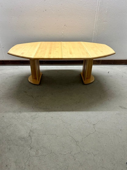 6 Eckiger Esstisch Erle mit 2 Einlegeplatten stabil Tisch