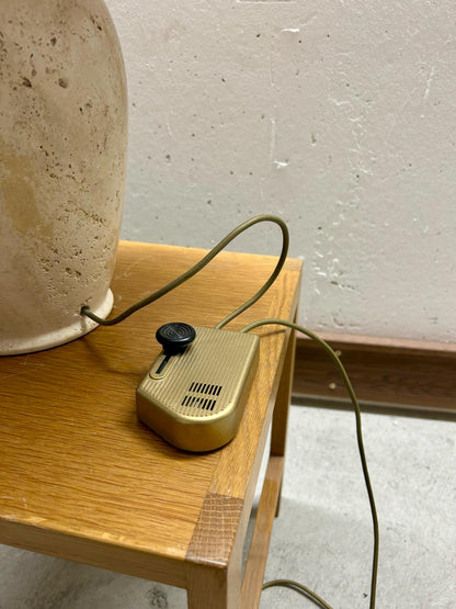 Seltene Tisch Lampe Travertin Vintage 60er, Made in Italy