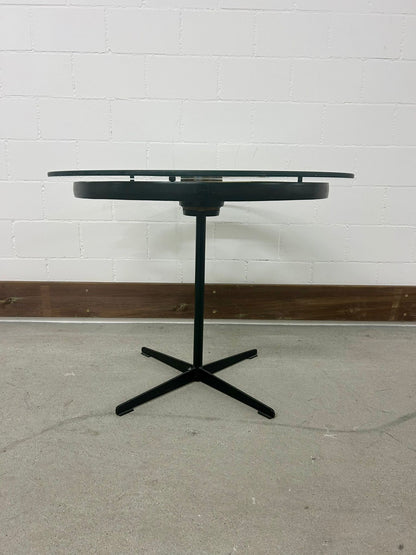 Vintage Retro Tisch mit Wagenrad Glasplatte Beistelltisch