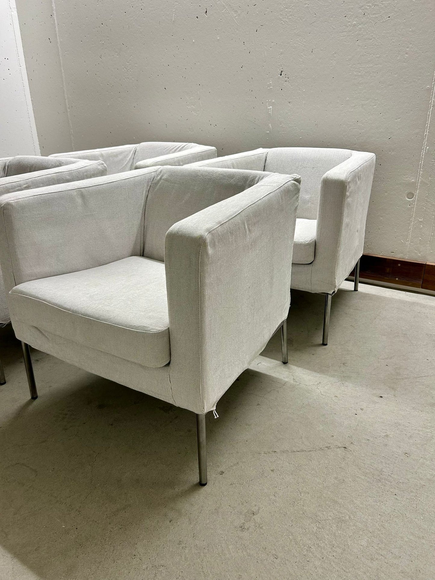 Moderne Ikea Klappsta Stoffsessel, weiss, guter Zustand