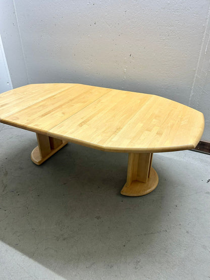 6 Eckiger Esstisch Erle mit 2 Einlegeplatten stabil Tisch