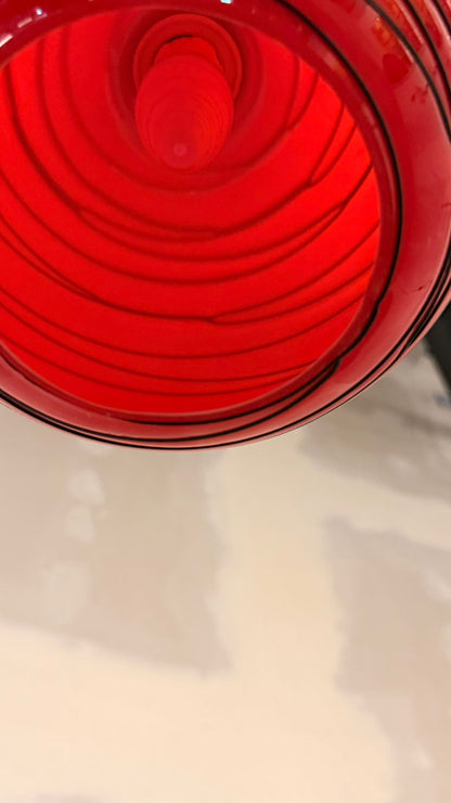 Rote retro Glas Hängeleuchte Kugellampe Pendellampe