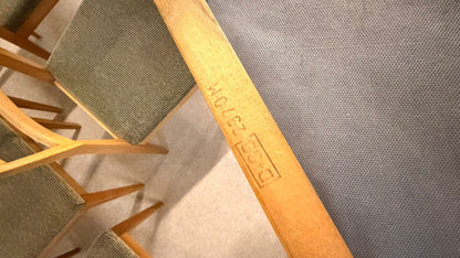 6er Set Mid Century dänische Esszimmerstühle Teakholz Stil