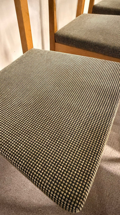 6er Set Mid Century dänische Esszimmerstühle Teakholz Stil