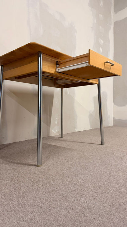 Vintage Küchentisch Esstisch Schreibtisch mit Würfelparkett