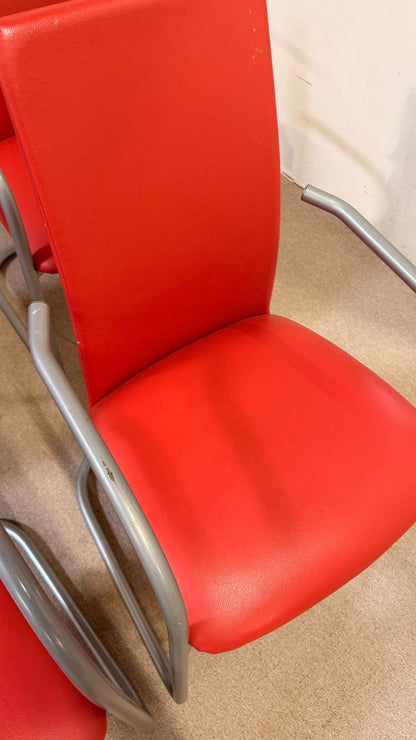 6er Set Effezeta Italia Design Freischwinger Stühle
