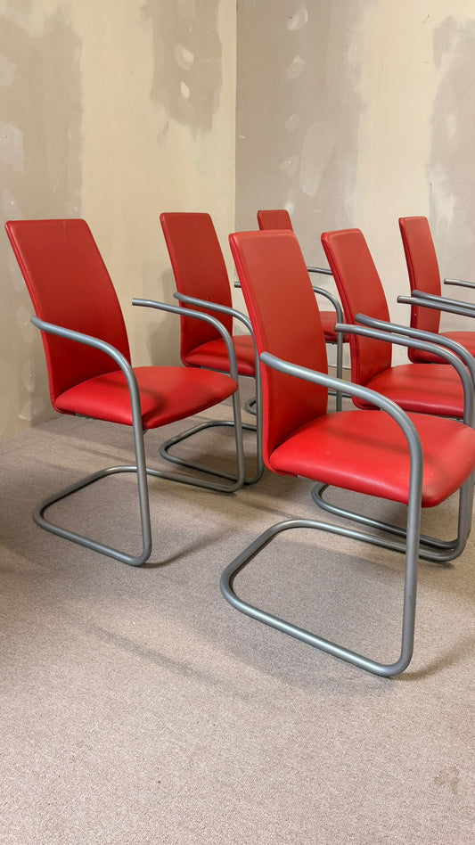 6er Set Effezeta Italia Design Freischwinger Stühle
