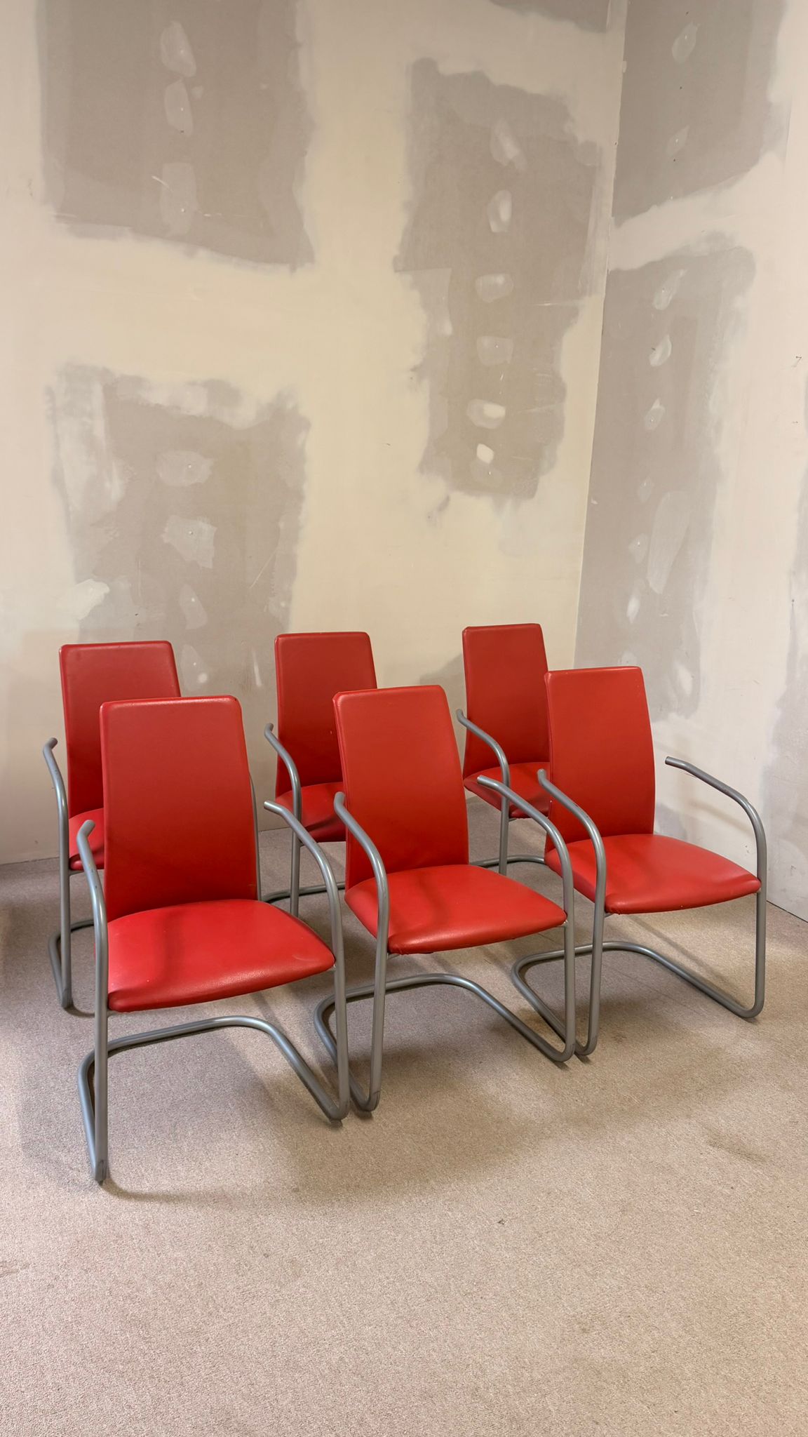 6er Set Effezeta Italia Design Freischwinger Stühle
