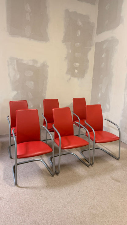 6er Set Effezeta Italia Design Freischwinger Stühle