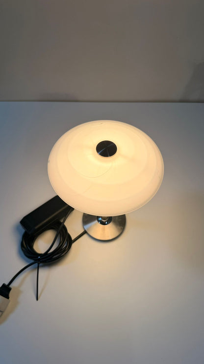 B + M Tischlampe Chrom matt/poliert Pilzlampe 90er Jahren