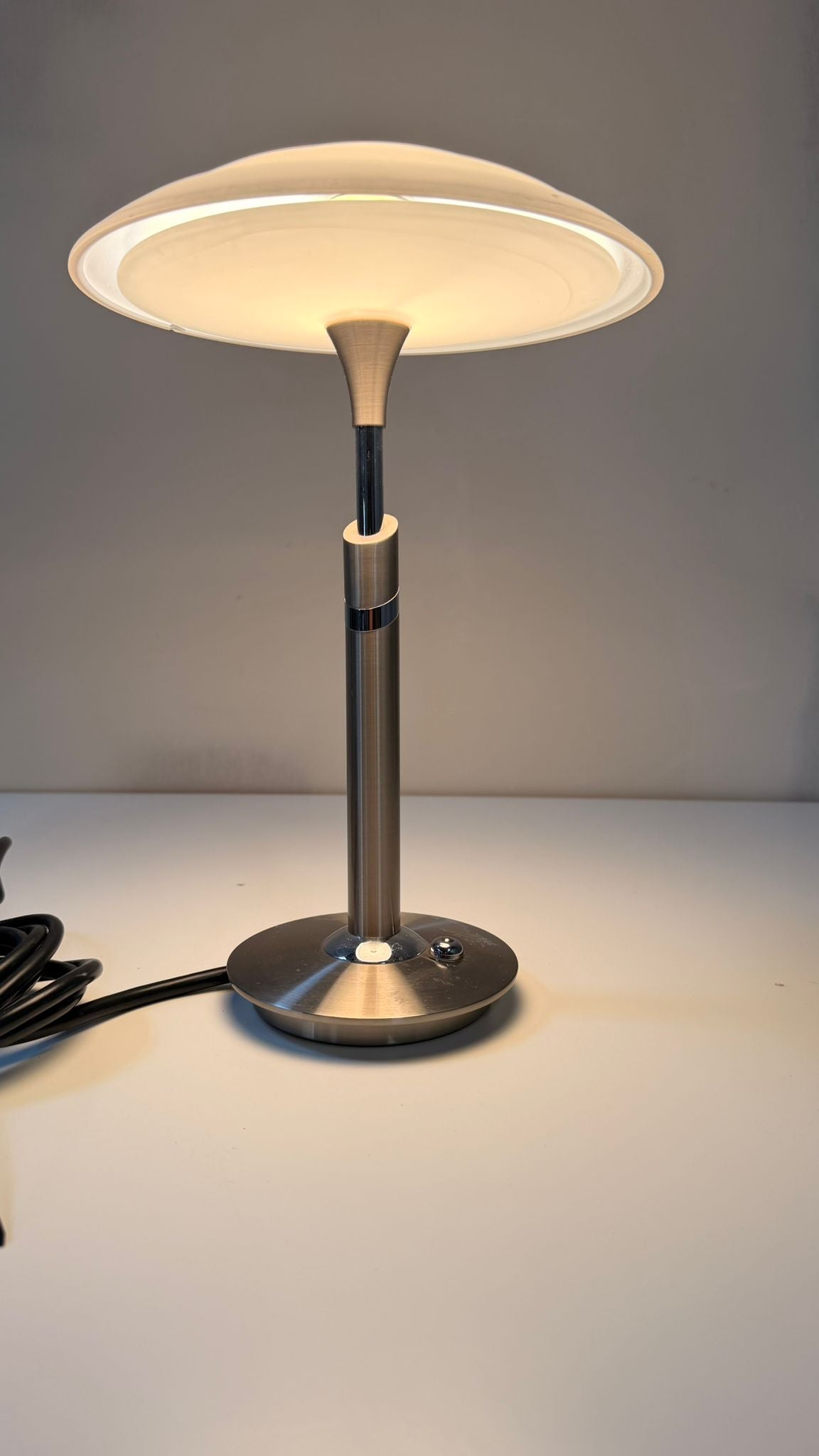 B + M Tischlampe Chrom matt/poliert Pilzlampe 90er Jahren