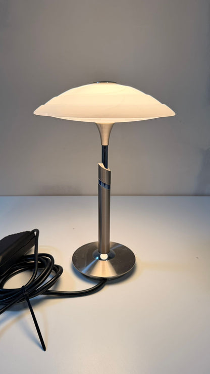 B + M Tischlampe Chrom matt/poliert Pilzlampe 90er Jahren