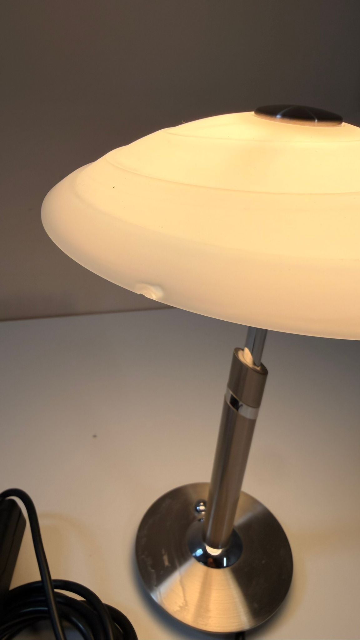 B + M Tischlampe Chrom matt/poliert Pilzlampe 90er Jahren