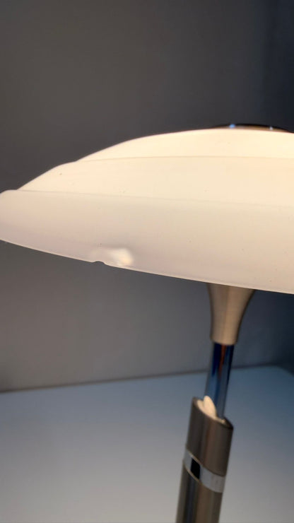 B + M Tischlampe Chrom matt/poliert Pilzlampe 90er Jahren