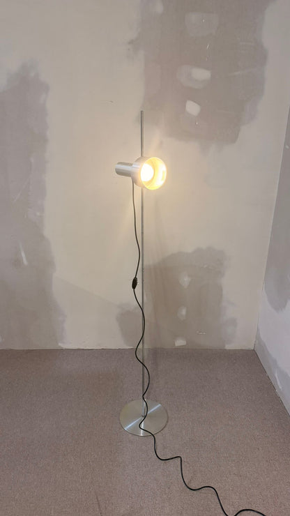 70er Vintage Aluminium Stehlampe, minimalistische Spotlampe