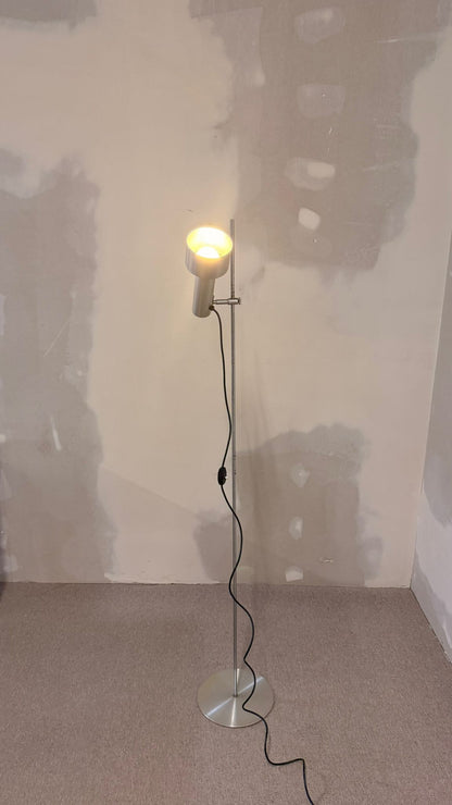 70er Vintage Aluminium Stehlampe, minimalistische Spotlampe