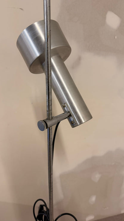 70er Vintage Aluminium Stehlampe, minimalistische Spotlampe