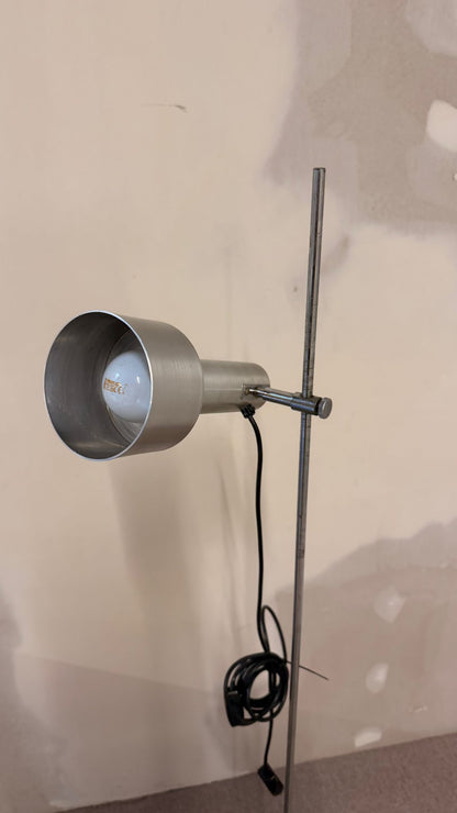 70er Vintage Aluminium Stehlampe, minimalistische Spotlampe