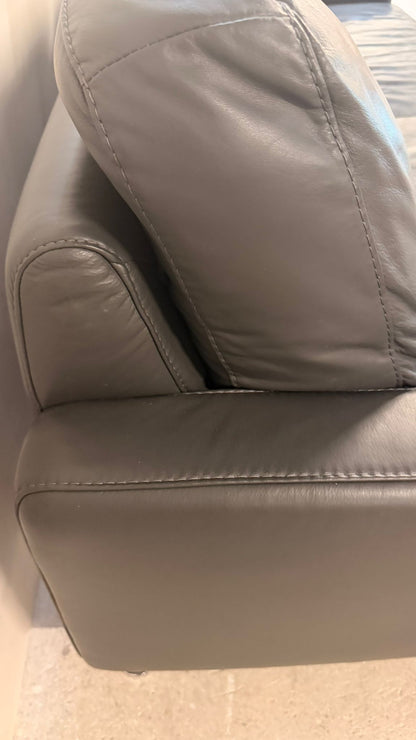 Modernes Ledersofa in dunkelgrau 3-Sitzer