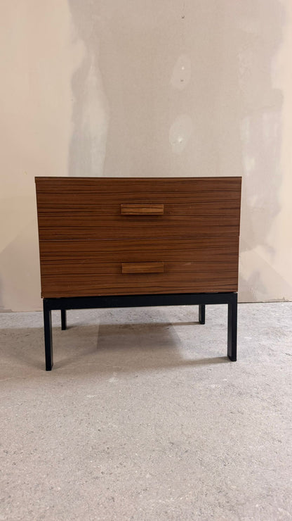 Mid Century Kommode Nachttisch mit 2 Schubladen 60er Jahre