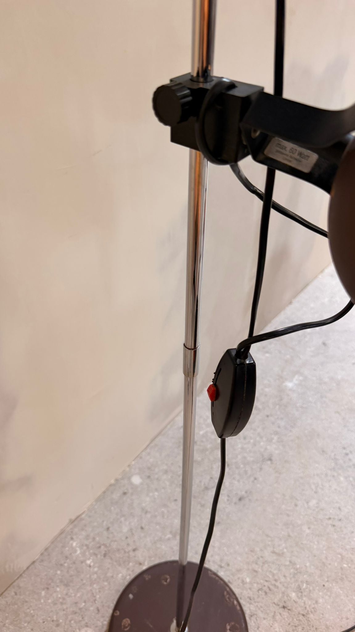 Space Age Stehlampe 2-flammig Augapfel-Spots in Braun Metall