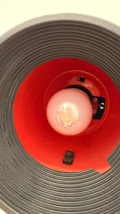 Vintage Space Age Tischlampe, Industrial Look in rot 70`s
