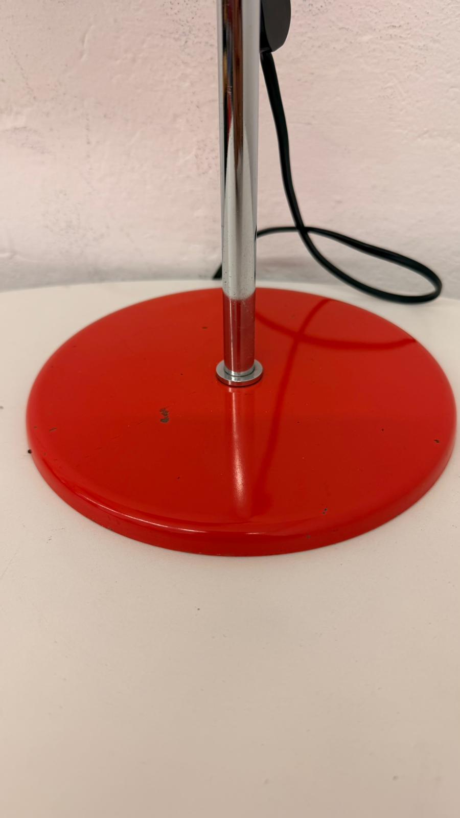 Vintage Space Age Tischlampe, Industrial Look in rot 70`s