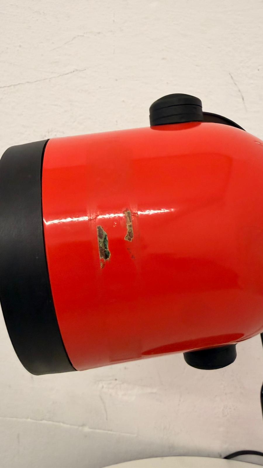 Vintage Space Age Tischlampe, Industrial Look in rot 70`s