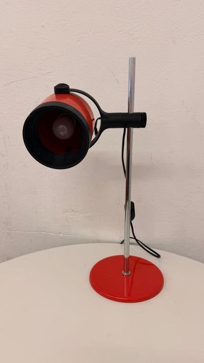 Vintage Space Age Tischlampe, Industrial Look in rot 70`s