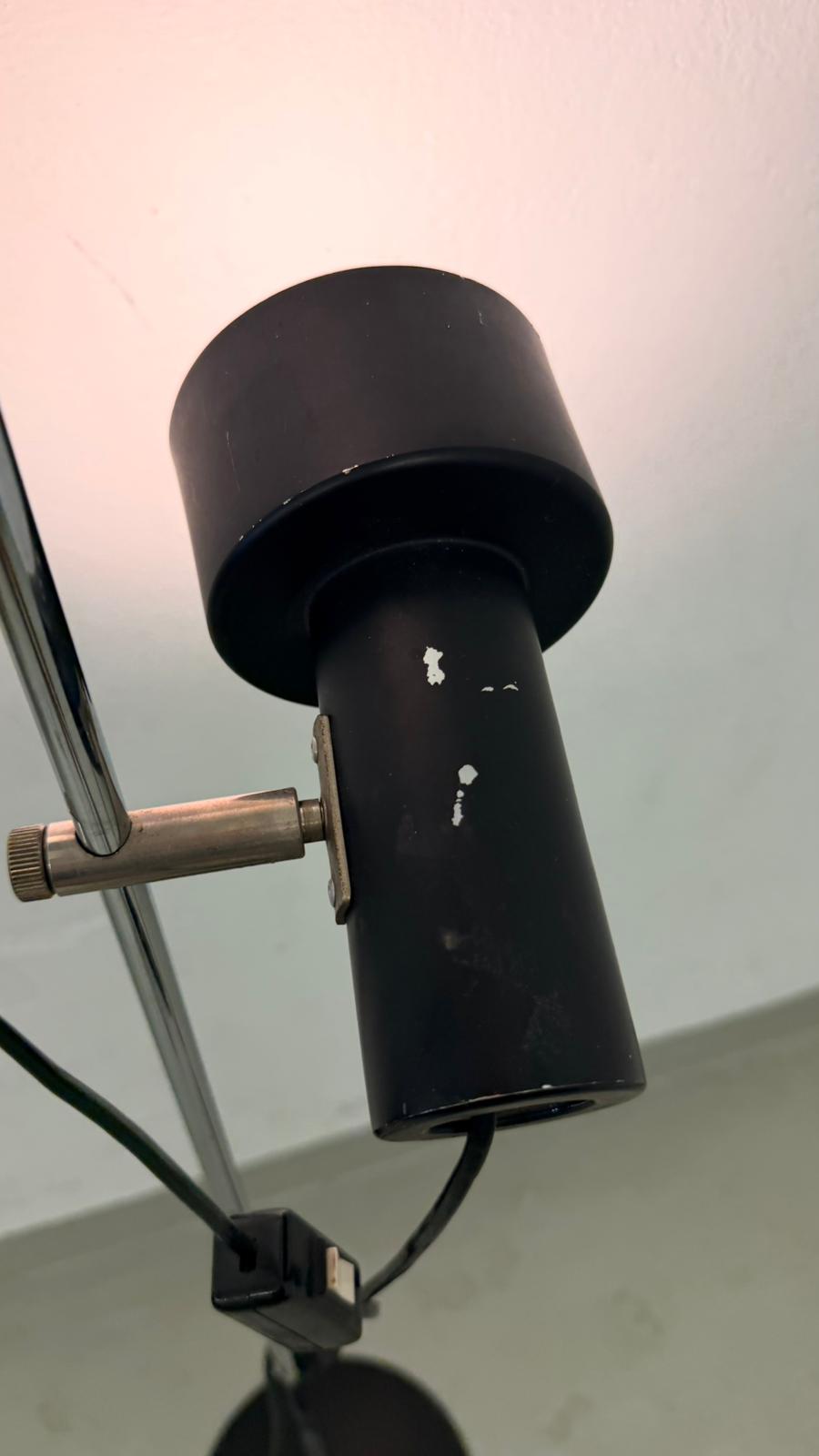 Vintage Spot Stehlampe 2-flammig Metall schwarz, verstellbar