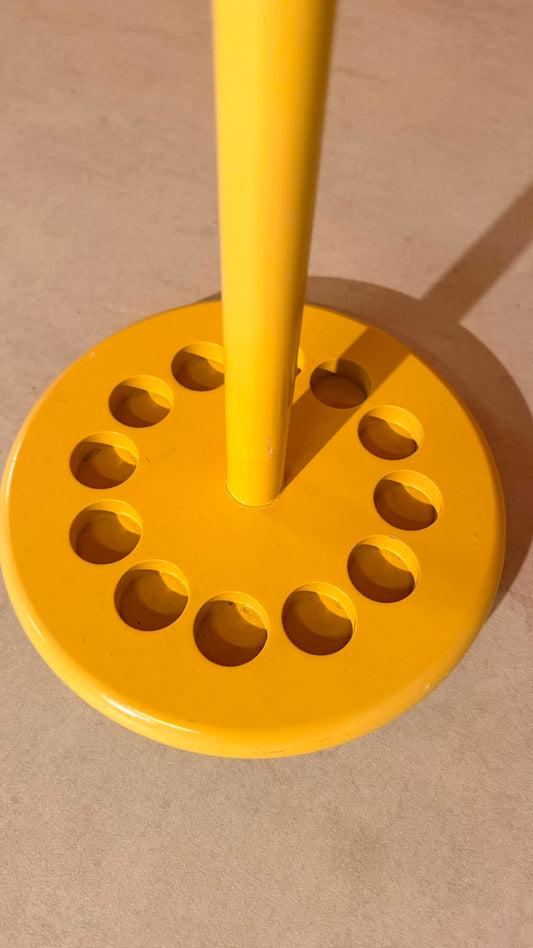 Vintage Design Regenschirmständer Gelb aus den 80er