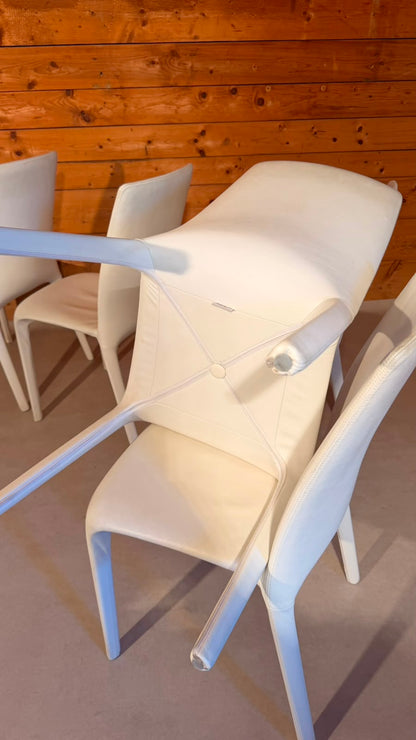 Bonaldo Design Stühle Alanda aus Leder Weiss Made in Italy
