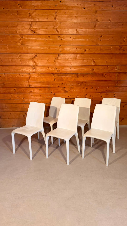 Bonaldo Design Stühle Alanda aus Leder Weiss Made in Italy