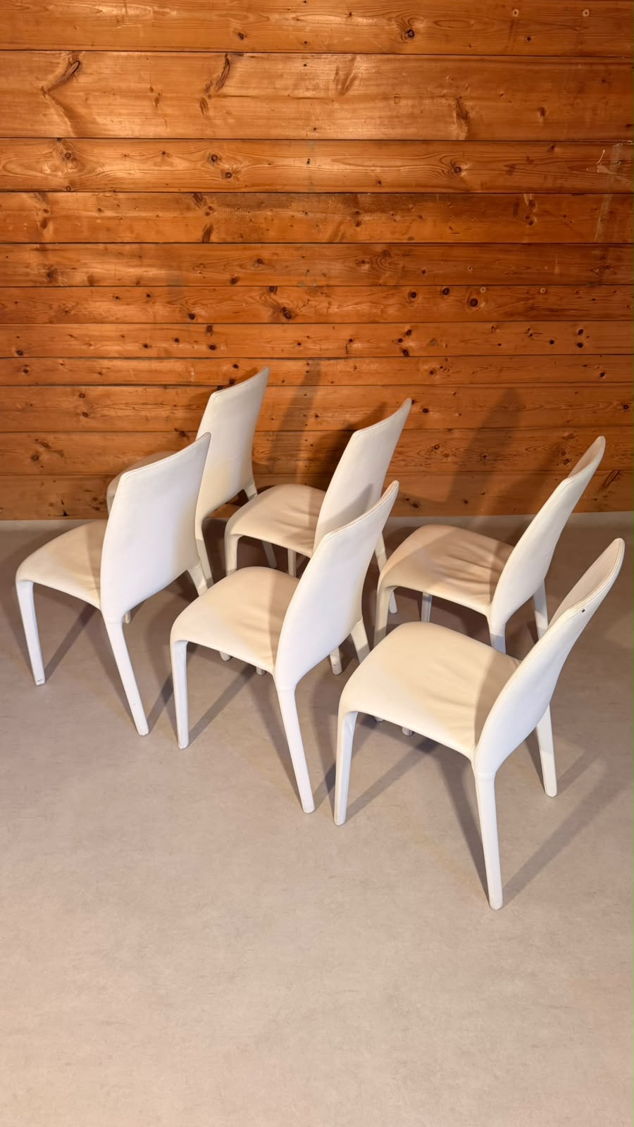 Bonaldo Design Stühle Alanda aus Leder Weiss Made in Italy