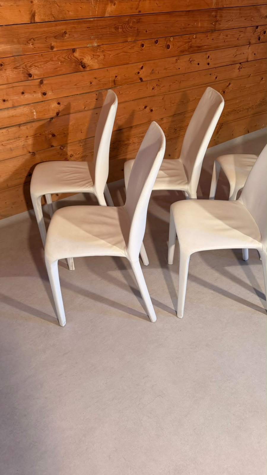Bonaldo Design Stühle Alanda aus Leder Weiss Made in Italy