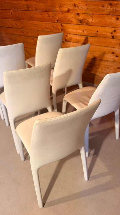 Bonaldo Design Stühle Alanda aus Leder Weiss Made in Italy