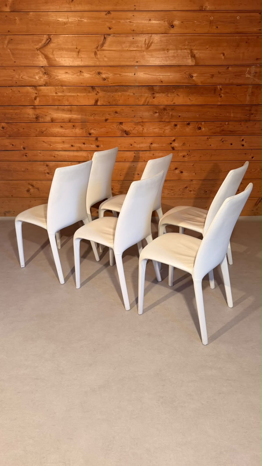 Bonaldo Design Stühle Alanda aus Leder Weiss Made in Italy