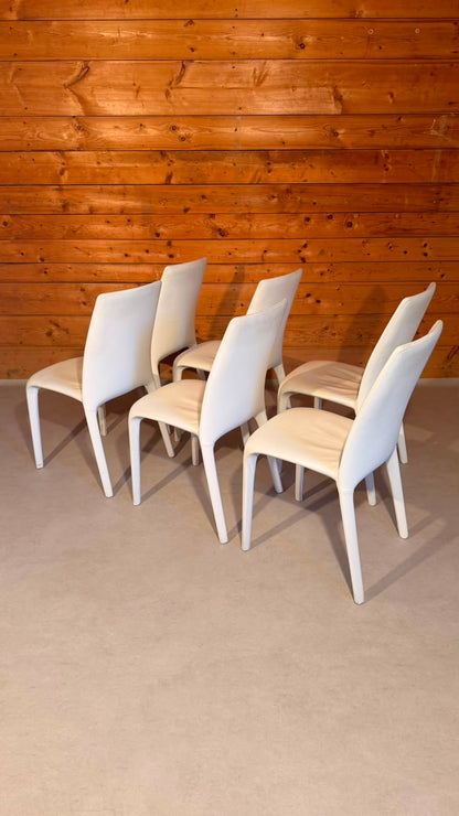 Bonaldo Design Stühle Alanda aus Leder Weiss Made in Italy