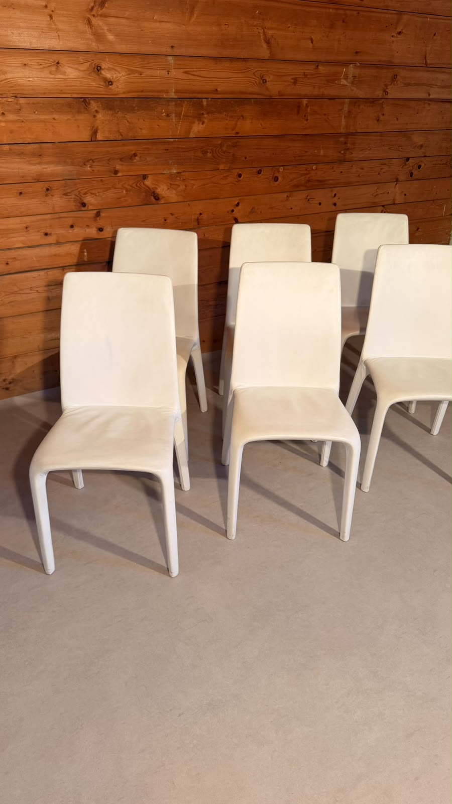 Bonaldo Design Stühle Alanda aus Leder Weiss Made in Italy