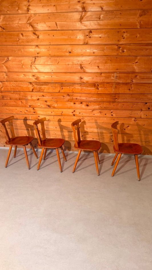 4 Vintage Holzstühle im Landhausstil Schweizer Möbel
