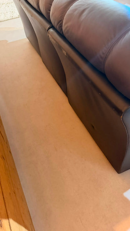 Vintage Modular Leder Sofa 3-Sitzer in braun aus den 70/80er
