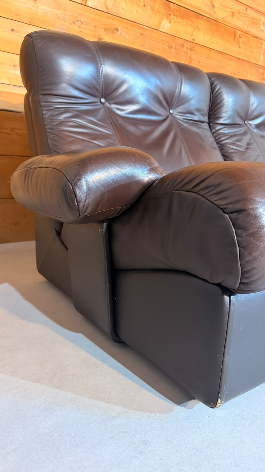 Vintage Modular Leder Sofa 3-Sitzer in braun aus den 70/80er