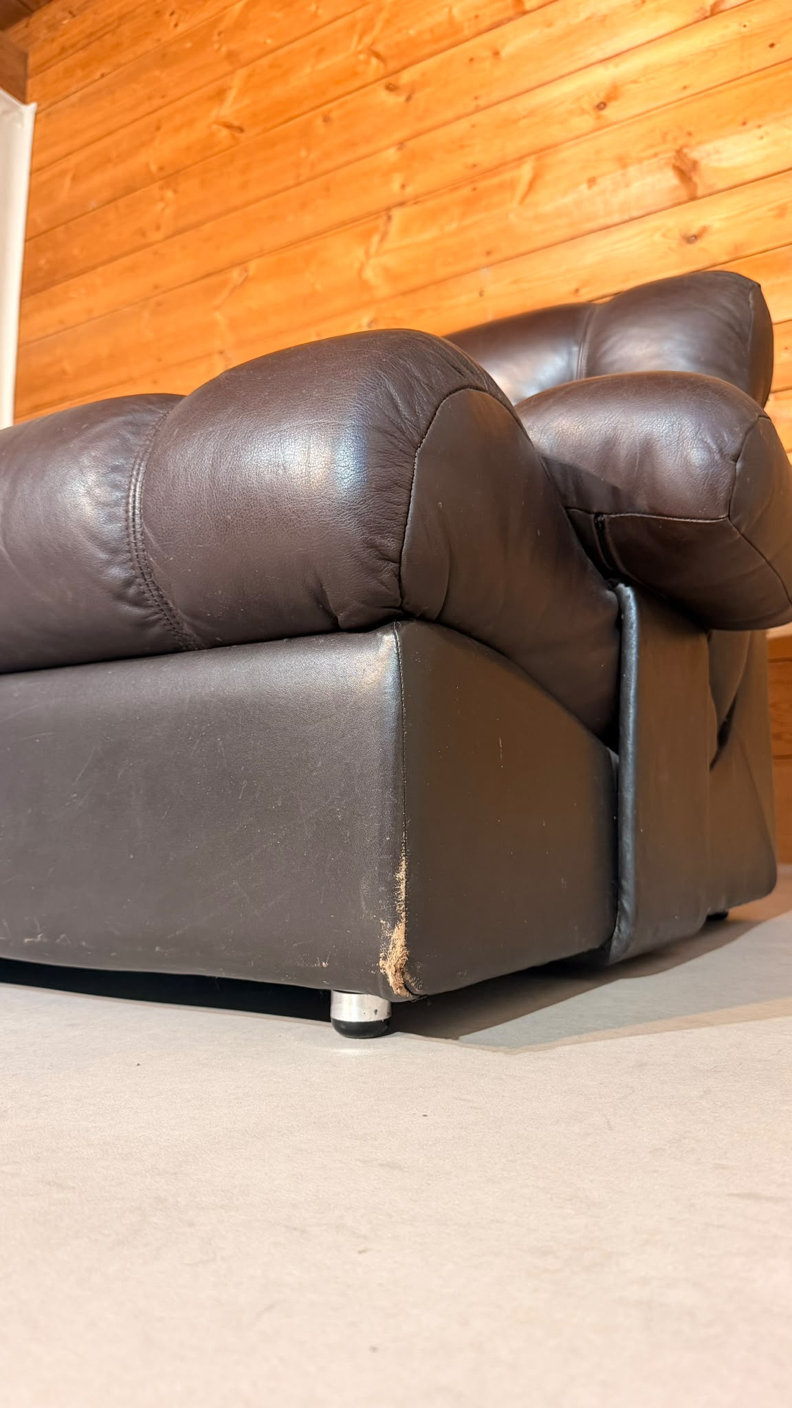 Vintage Modular Leder Sofa 2-Sitzer in braun aus den 70/80er