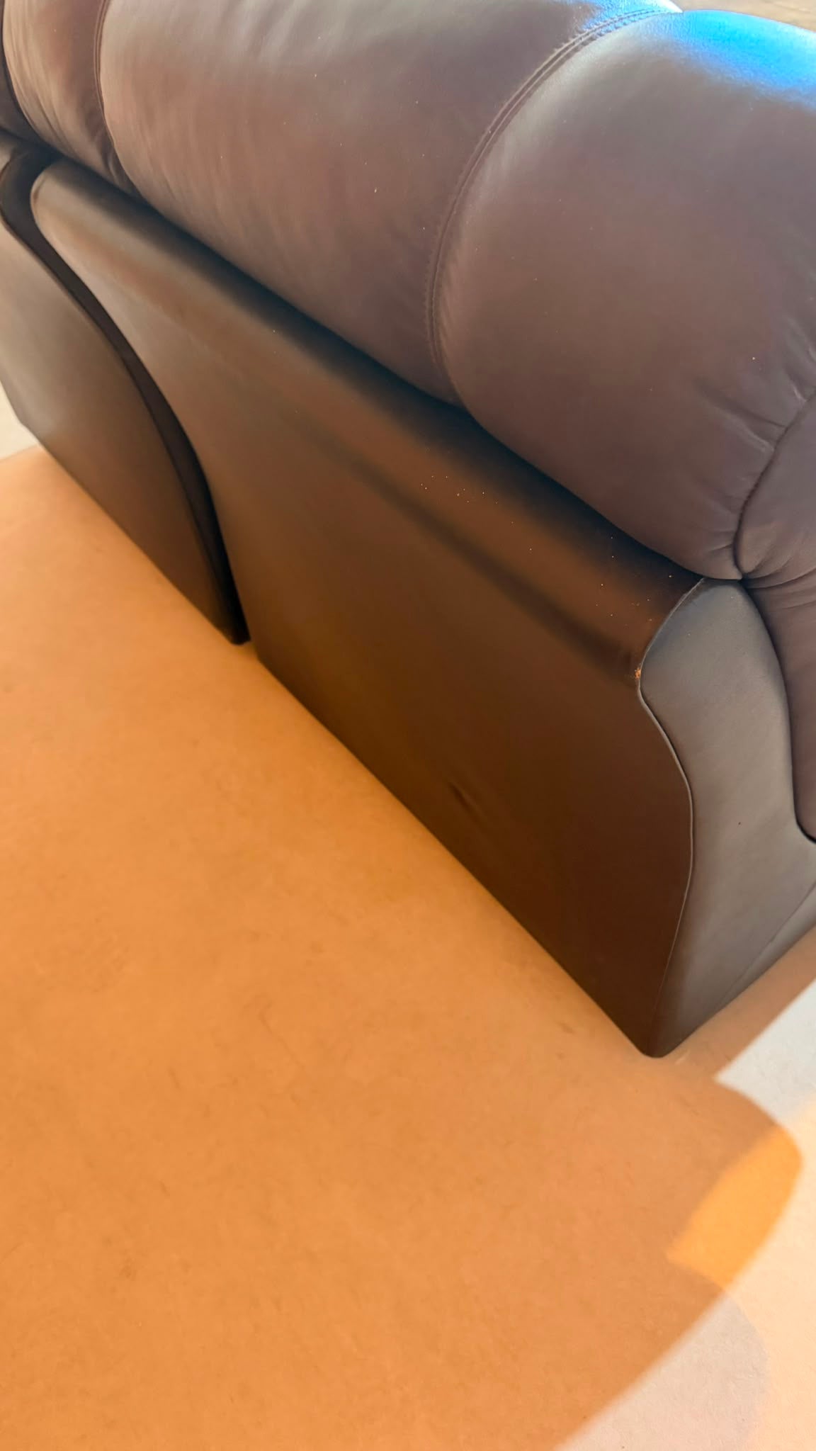 Vintage Modular Leder Sofa 2-Sitzer in braun aus den 70/80er