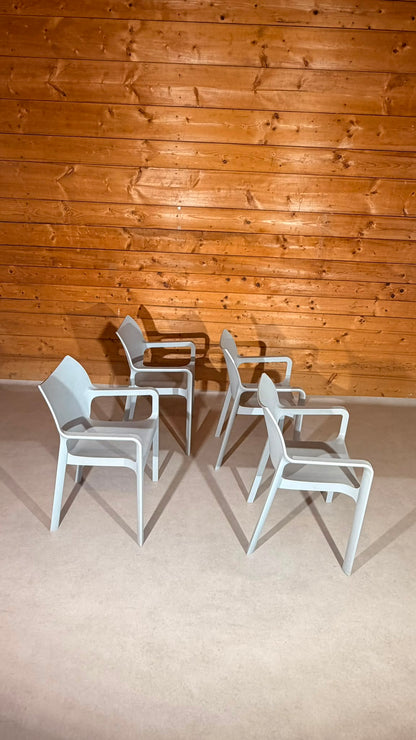 4er Set Design Armlehnstühle stapelbar Outdoor CLP Diva grau