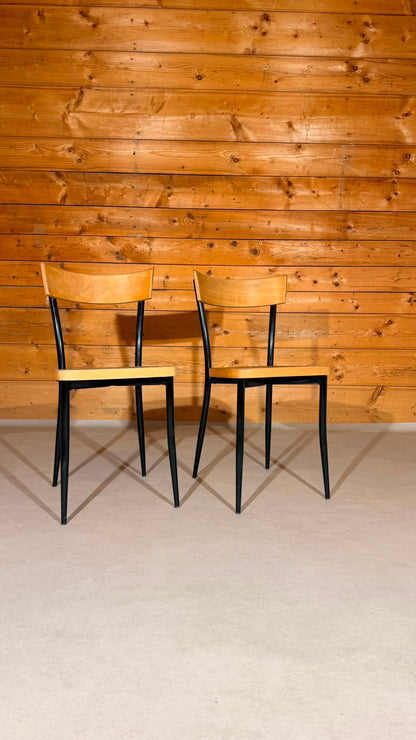 GO IN Design Munich Vintage Stühle Holz Metall