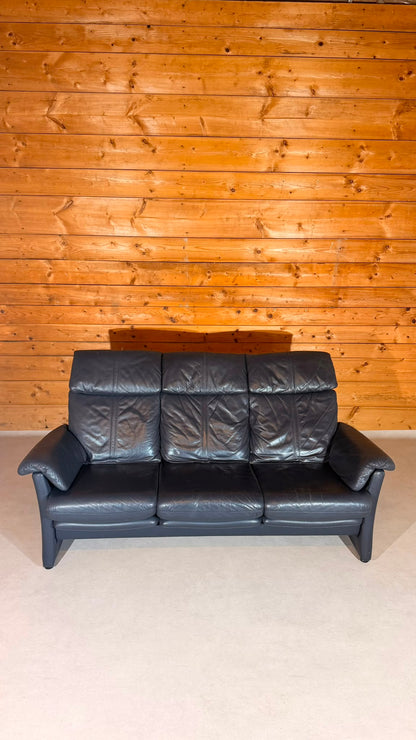 Longlife Valdalpone Leder 3-Sitzer Sofa in Dunkelblau