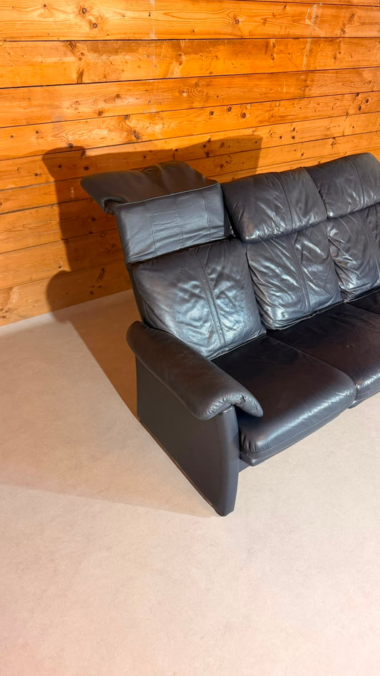 Longlife Valdalpone Leder 3-Sitzer Sofa in Dunkelblau
