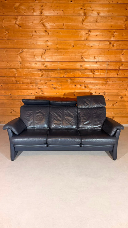 Longlife Valdalpone Leder 3-Sitzer Sofa in Dunkelblau