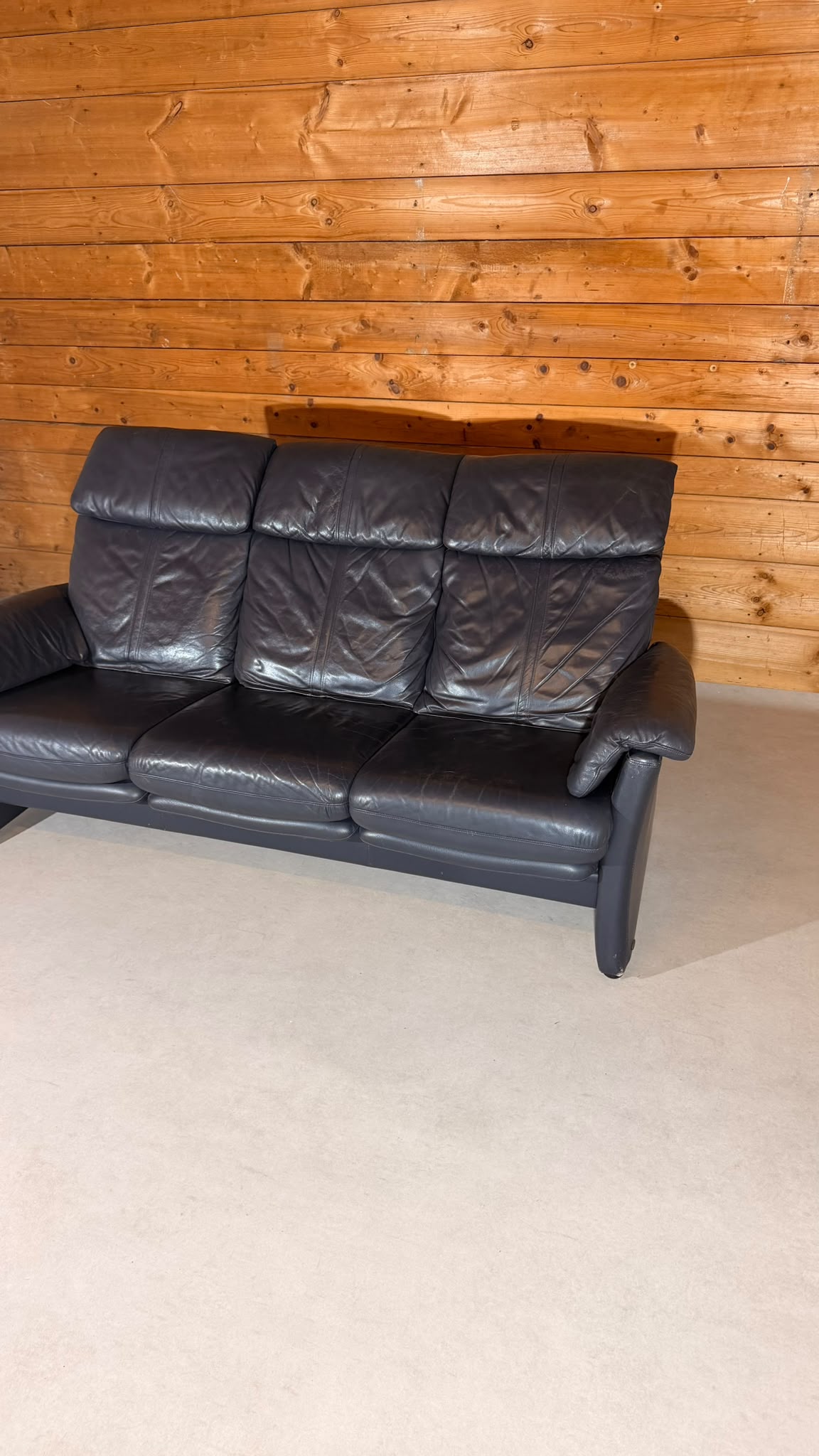 Longlife Valdalpone Leder 3-Sitzer Sofa in Dunkelblau